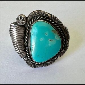 Turquoise and Silver Women's Ring
